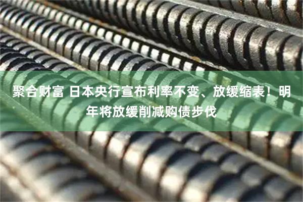 聚合财富 日本央行宣布利率不变、放缓缩表！明年将放缓削减购债步伐