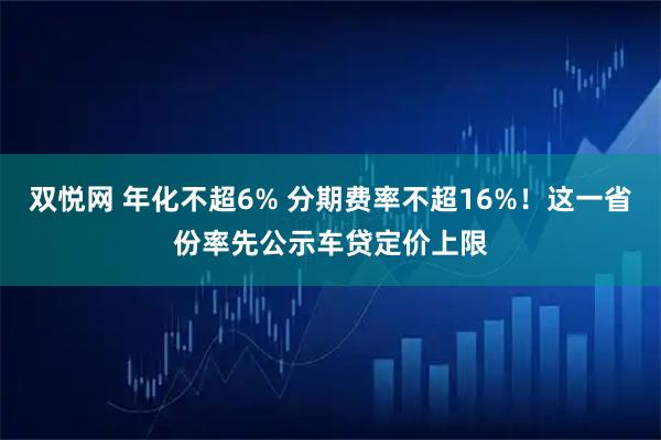 双悦网 年化不超6% 分期费率不超16%！这一省份率先公示车贷定价上限