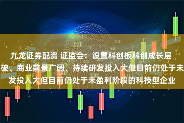 九龙证券配资 证监会:设置科创板科创成长层 重点服务技术有较大突破、商业前景广阔、持续研发投入大但目前仍处于未盈利阶段的科技型企业